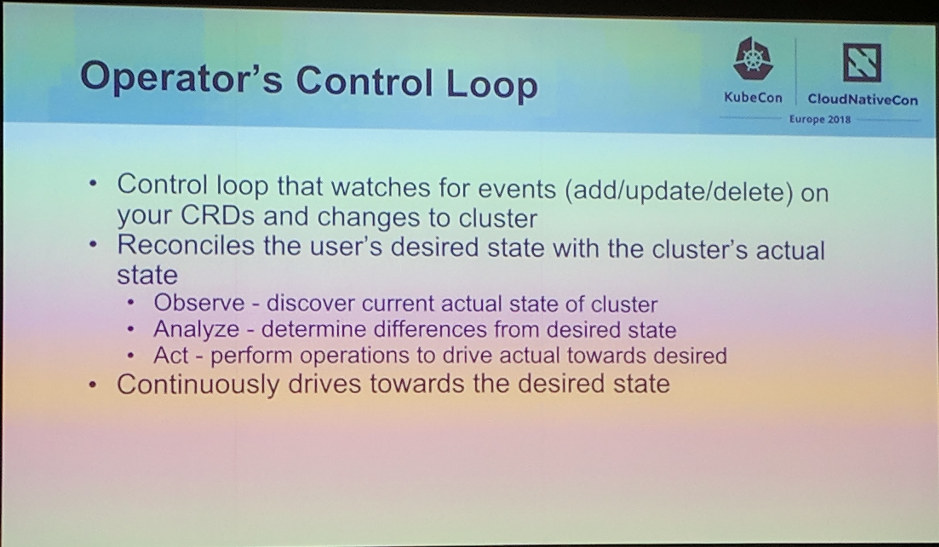 KubeCon - Talk - Kubernetes Runs Anywhere, but Does your Data? - Operator's Control Loop